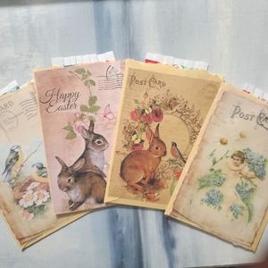 🐣 HAND CRAFTED Set of 4 vintage easter envelopes with ephemera